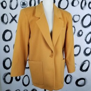 -Vintage 90s Express Gold Mustard Pea coat Jacket